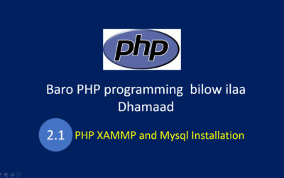 XAMMP and Mysql Installation in Somali